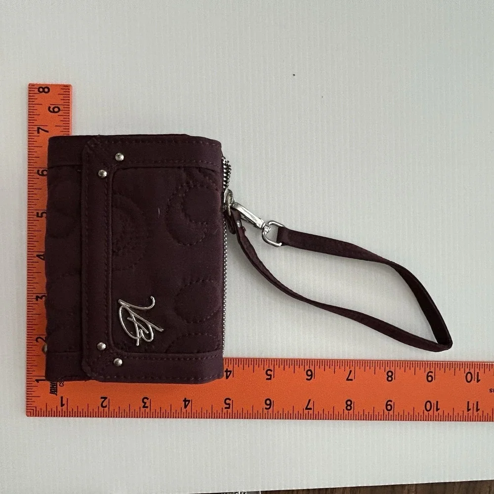 Vera Bradley Rare Wine Quilted Zip Around Wristlet Wallet Floral Interior Y2K - Picture 7 of 8